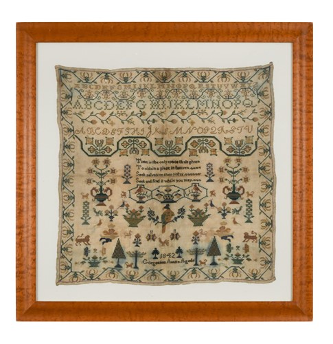 Lot 542 - Gorgeanna Austen, her embroidered sampler, 1842