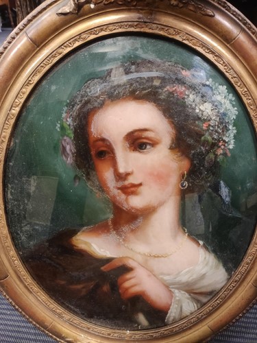 Lot 343 - English School, circa 1800 Portrait of a lady...