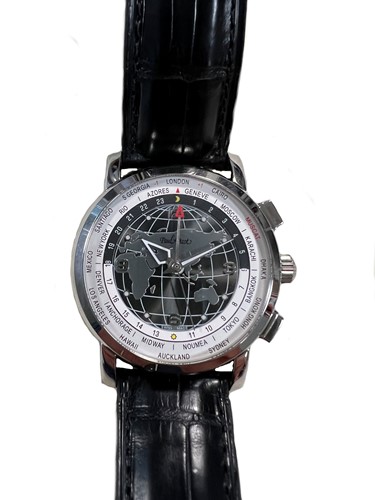 Lot 352 - Paul Picot - A steel 'Firshire Megarotor GMT Black' wristwatch