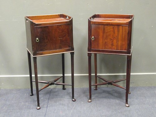 Lot 460 - A near pair of Georgian style mahogany...