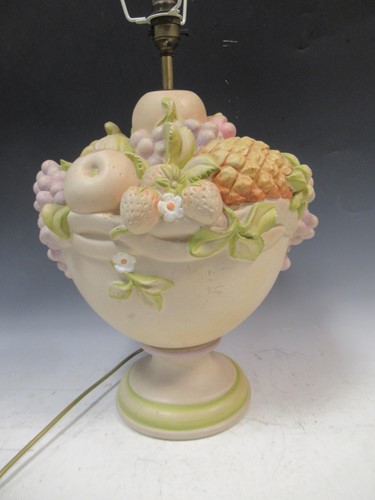 Lot 532 - A modern ceramic lamp with moulded fruit bowl...