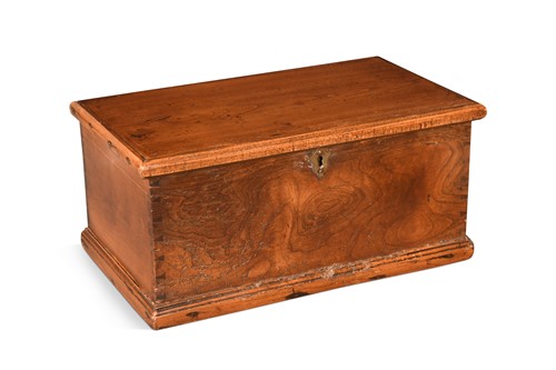 Lot 275 - An elm and fruitwood box, late 18th century