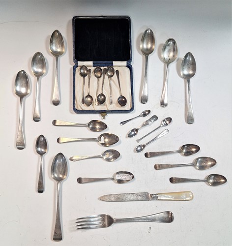 Lot 203 - A quantity of assorted silver flatware, 15ozt...