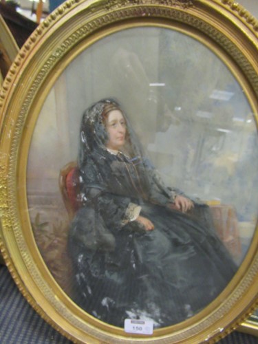 Lot 150 - MERGED LINE 1 Two Victorian oval portraits of...