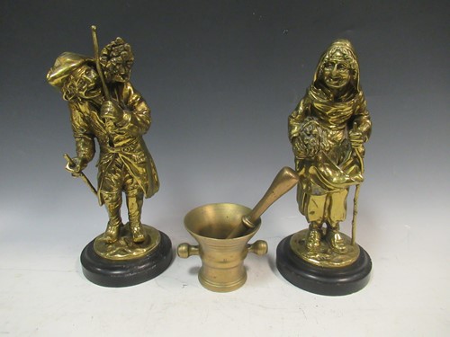 Lot 71 - A pair brass figures possibly continental...