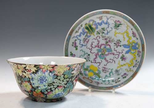 Lot 33 - A Chinese famille rose saucer dish, Republic Period