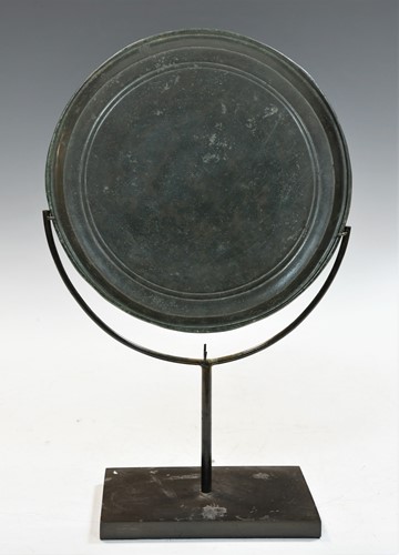 Lot 92 - A Chinese bronze circular mirror, possibly Tang Dynasty