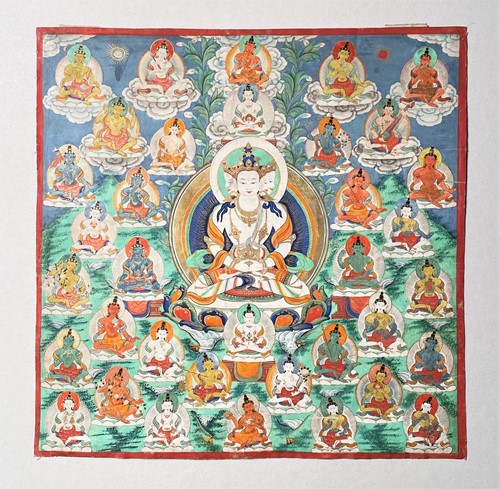 Lot 129 - A Sino-Tibetan thangka, Qing Dynasty, late 19th century
