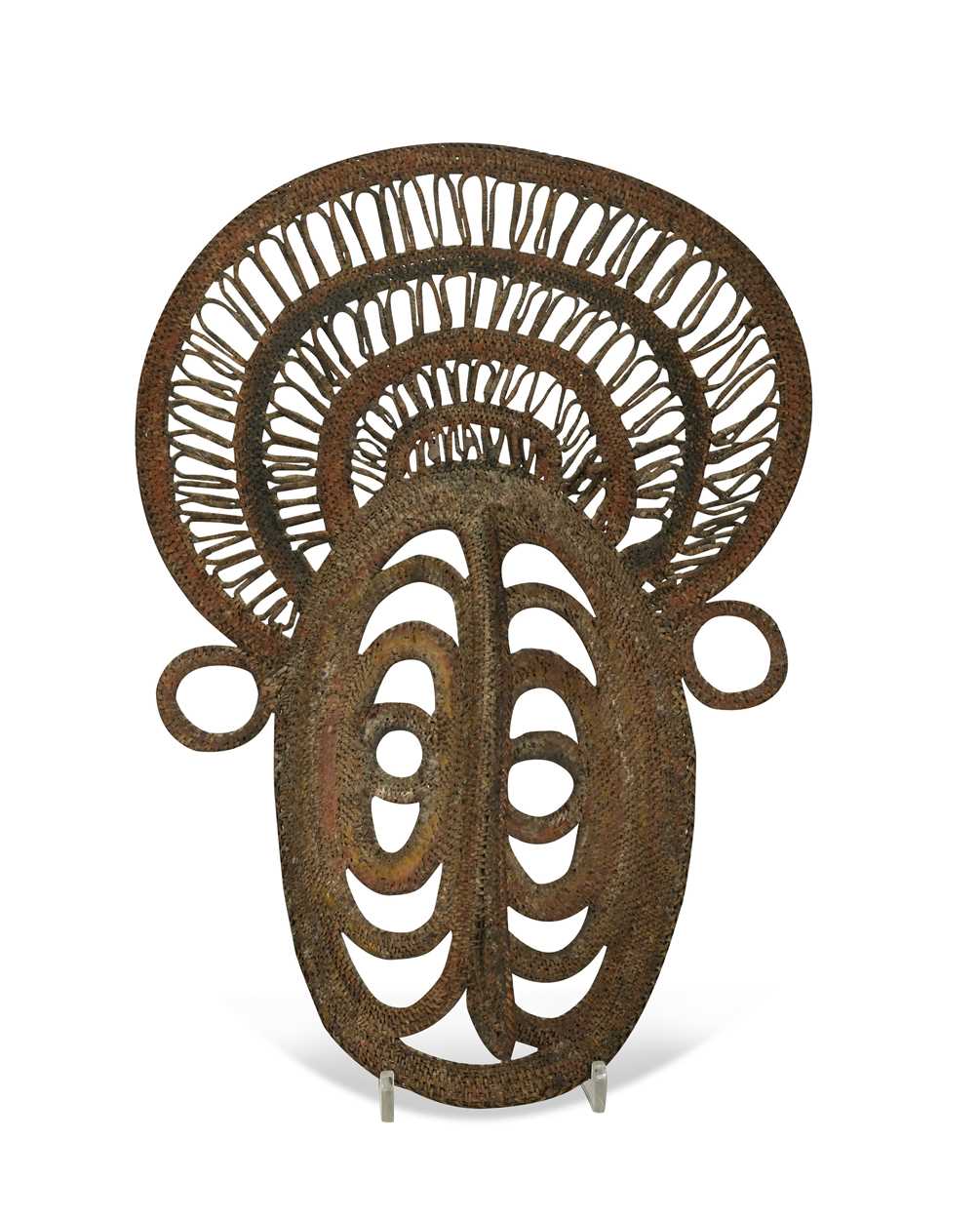 Lot 135 - A Papua New Guinea, Abelam, painted basketry old yam mask