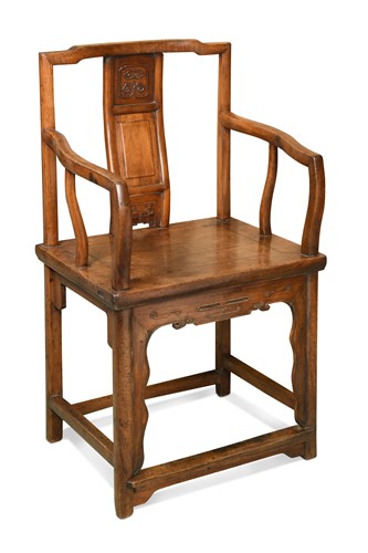 Lot 103 - A Chinese provincial elm chair