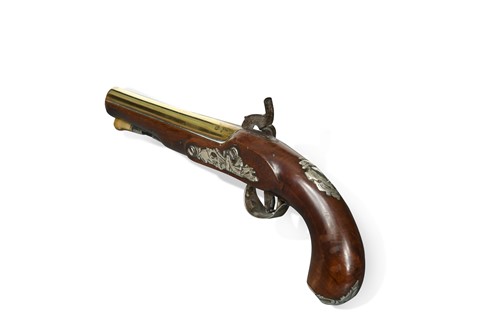 Lot 403 - J & G Gibbs, London, a percussion cap pistol, early 19th century