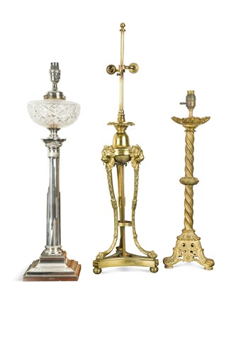 Lot 453 - Three decorative lamps, early 20th century