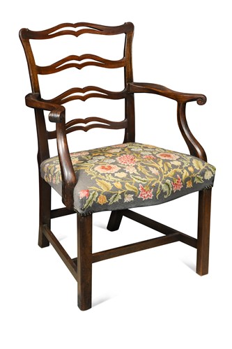 Lot 356 - A George III mahogany open armchair, circa 1770