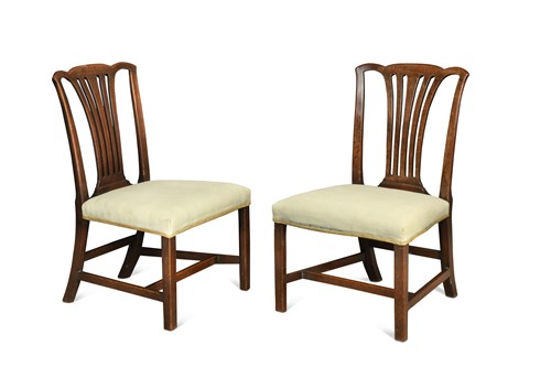 Lot 365 - A pair of George III mahogany dining chairs