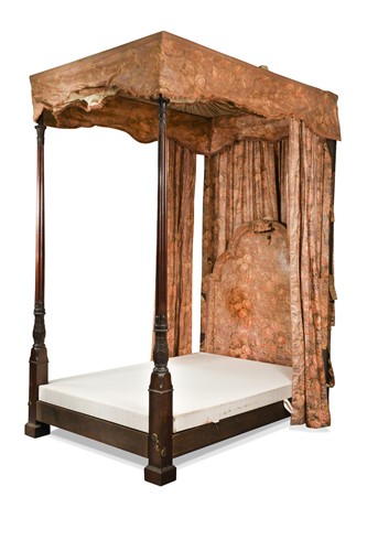 Lot 344 - A George III style mahogany four-poster bed, late 19th century