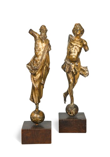 Lot 323 - A pair of carved giltwood figures, possibly Dutch, 18th century