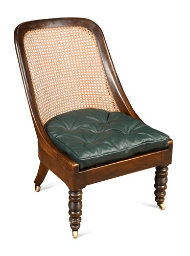 Lot 392 - A rosewood slipper chair, 19th century