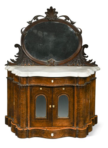 Lot 549 - A miniature walnut credenza, late 19th century