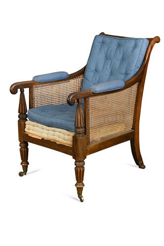 Lot 385 - A Regency mahogany bergere armchair
