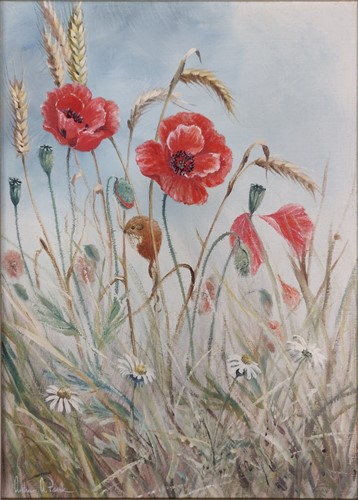 Lot 239 - Arthur A Pank (1918-1999) A field mouse amidst...