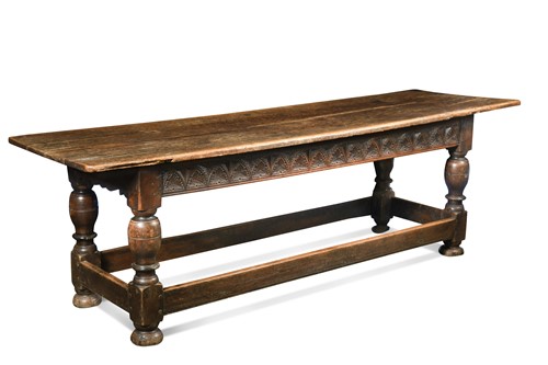 Lot 245 - An oak refectory table, 17th century and later