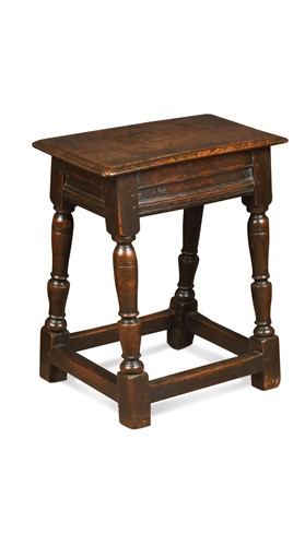 Lot 292 - An oak joint stool,  late 17th century