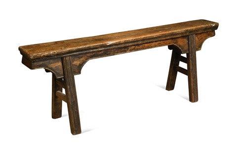 Lot 313 - A Chinese elm bench, early 20th century