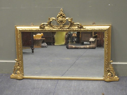 Lot 468 - A Victorian rectangular giltwood overmantel...