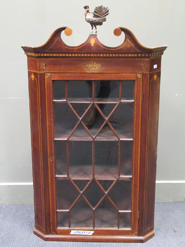 Lot 522 - A 19th century mahogany and inlaid hanging...
