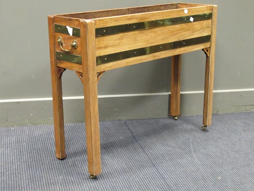Lot 485 - A mahogany rectangular brass bound plant...