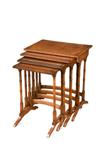 Lot 526 - A Regency style nest of walnut quartetto tables