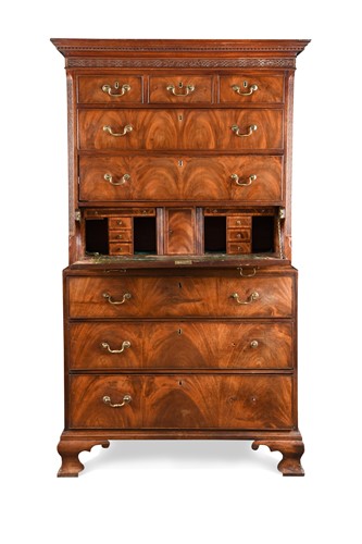 Lot 469 - A George III style mahogany chest-on-chest