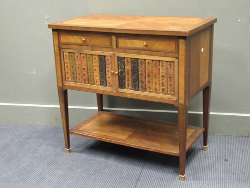 Lot 447 - A French kingwood and mahogany side cabinet