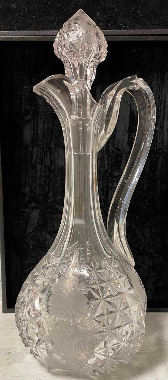 Lot 1146 - A Victorian cut glass claret jug with stopper,...