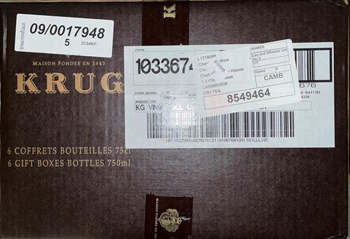 Lot 1155 - Champagne Krug Brut 1996, six bottle case....