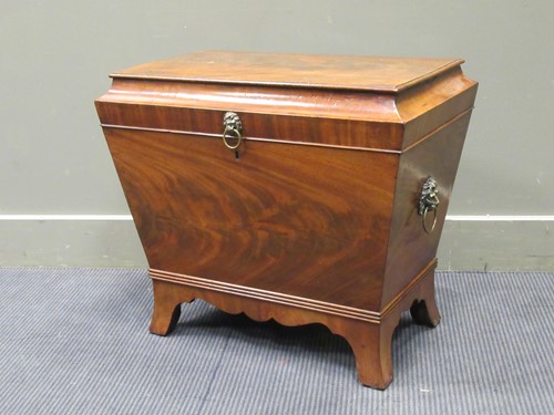 Lot 470 - A 19th century mahogany sarcophagus shaped...