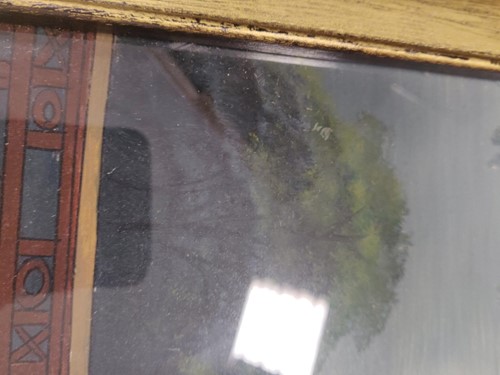 Lot 294 - A Japanese reverse glass painting, full length...