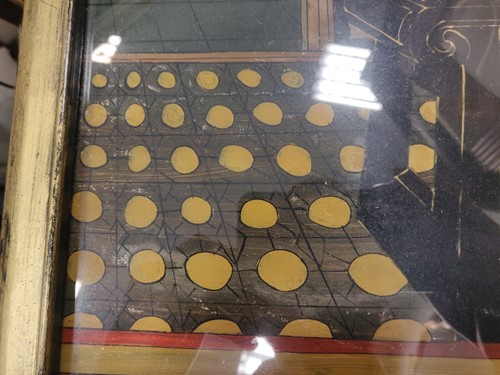 Lot 294 - A Japanese reverse glass painting, full length...