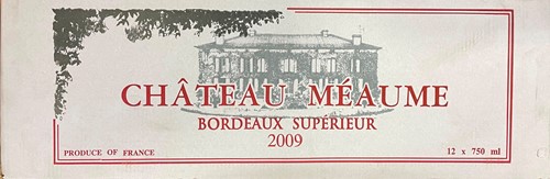 Lot 1158 - Chateau Méaume, Bordeaux Supérieur 2009, 12...