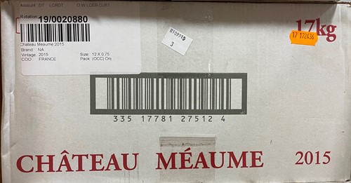 Lot 1159 - Chateau Méaume, Bordeaux Supérieur 2015, 12...