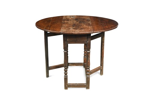 Lot 248 - A small elm and oak gateleg table, early 18th century