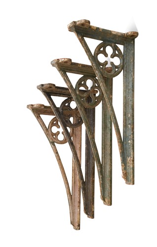 Lot 584 - A set of four cast iron brackets, 19th century