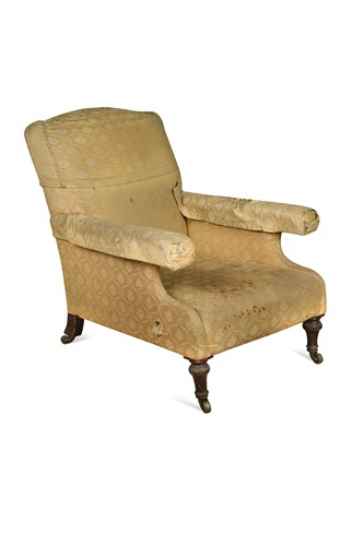 Lot 587 - A Howard style mahogany armchair, late 19th century
