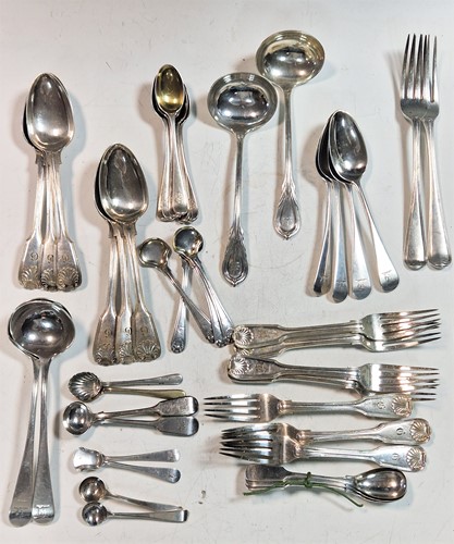 Lot 195 - A collection of assorted silver flatware 15ozt,...