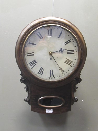 Lot 113 - A 19th century mahogany cased fusee wall clock,...