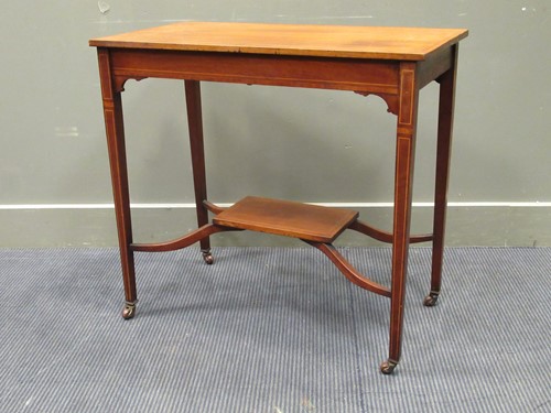 Lot 421 - An Edwardian inlaid mahogany centre table, 72...