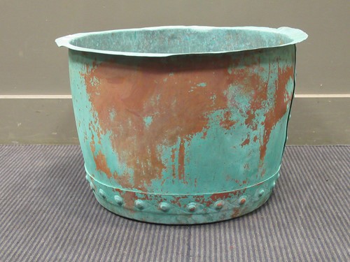 Lot 502 - A Victorian riveted copper planter, 35 x 53cm
