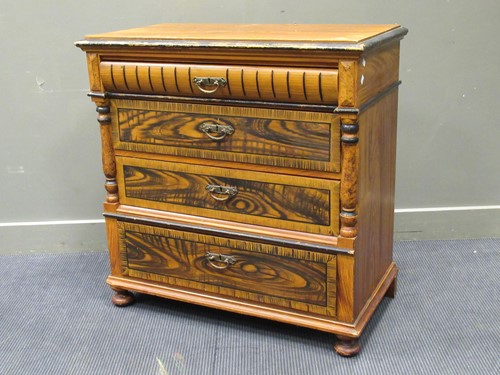 Lot 459 - A faux painted wood grain chest of drawers,...