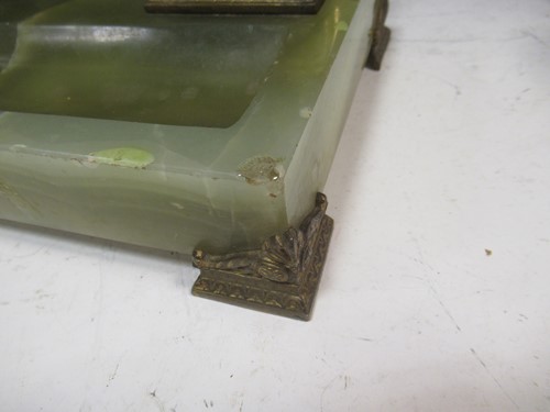 Lot 37 - An Empire style onyx and gilt brass inkwell...