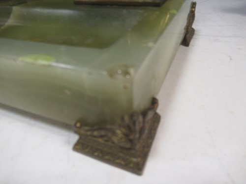 Lot 37 - An Empire style onyx and gilt brass inkwell...